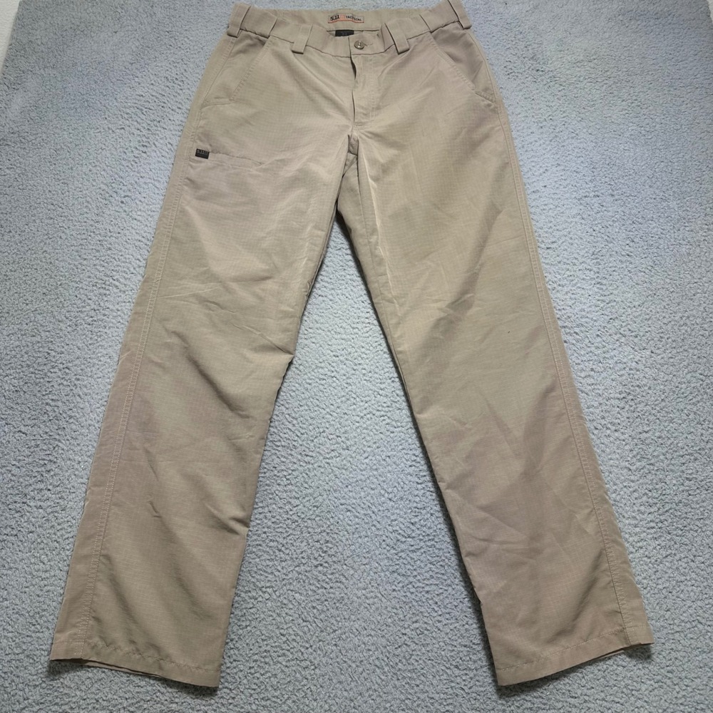 5.11 Tactical Khaki Ripstop Straight Leg Pants Mens 32x32 Tan Outdoor Workwear